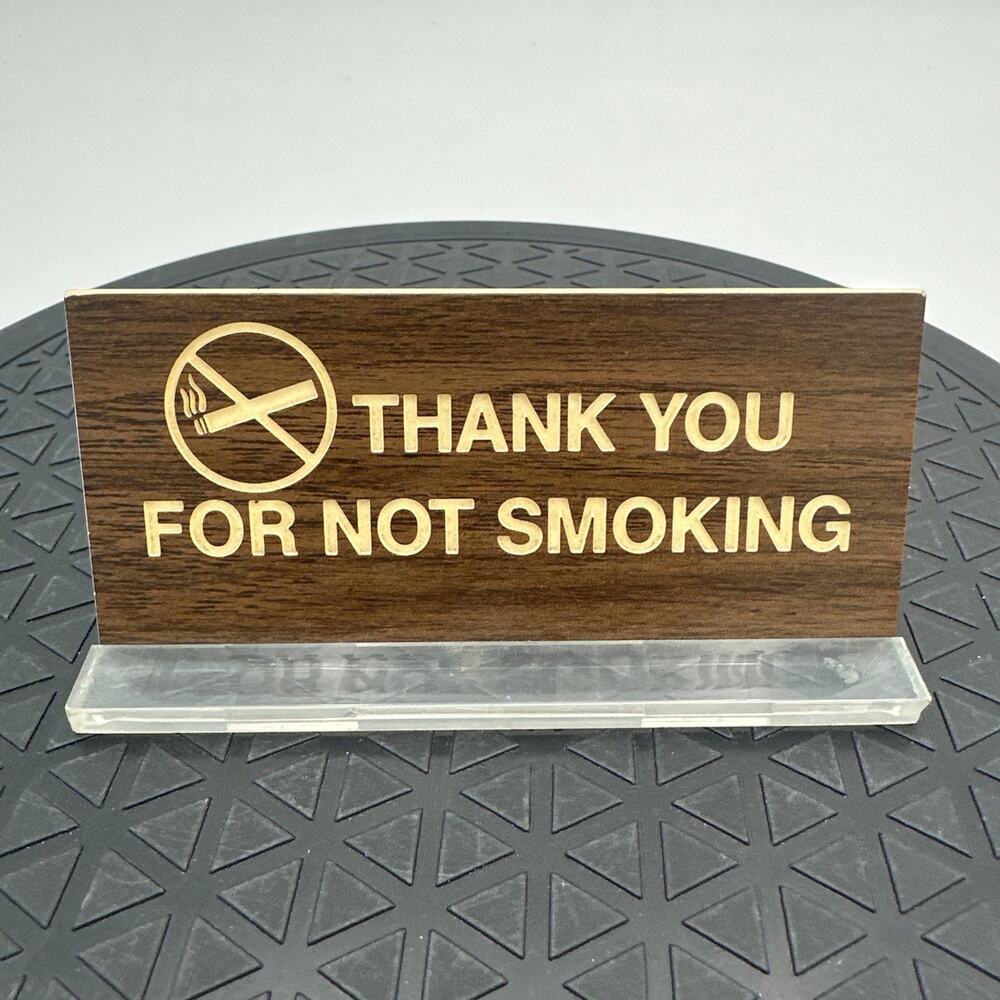 Rogers Symbol Sign Thank You For Not Smoking Sign Counter Top Sign